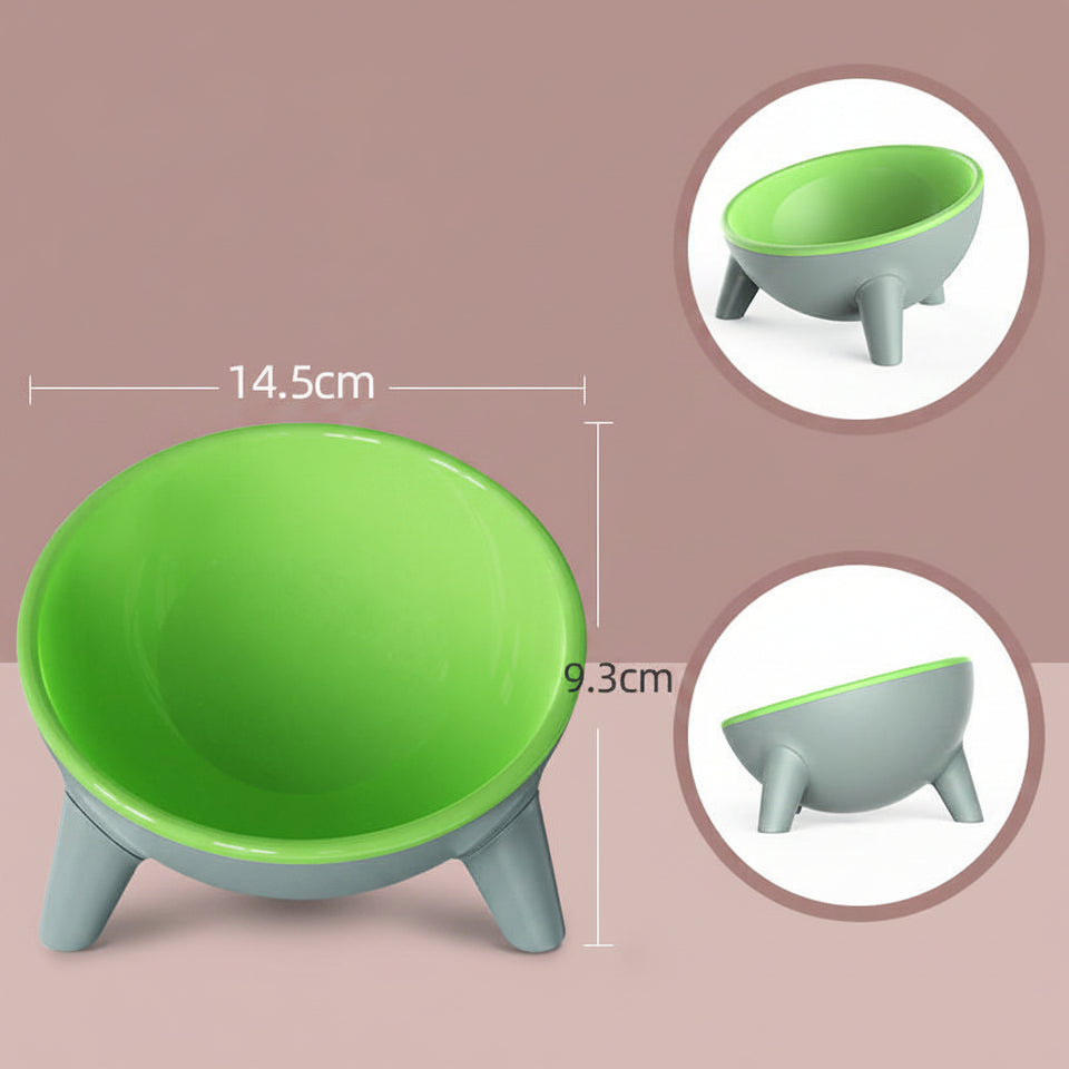 Non-porous antibacterial pet bowl preventing feline chin acne and bacteria buildup.