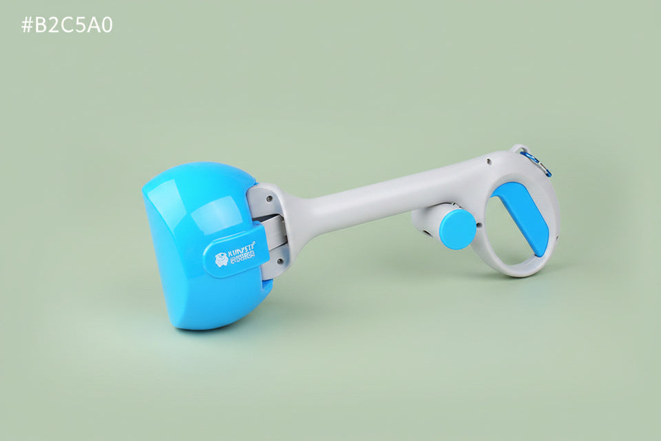 "Compact lightweight dog pooper scooper held easily in one hand"