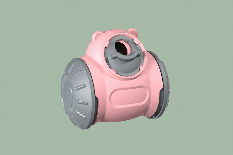 Close-up of durable, pet-safe material on interactive treat tumbler