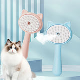 Soft silicone bristles of a pet massage comb gently brushing a pet