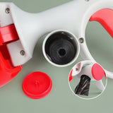 Hands-free dog waste scoop grabbing pet stool off the sidewalk cleanly