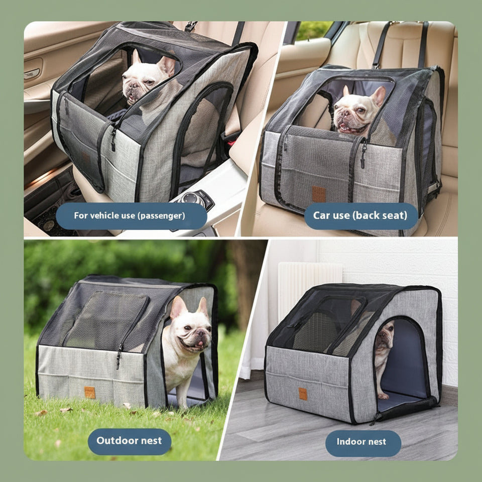Water-resistant heavy-duty Oxford fabric protecting car upholstery from dirt and liquid.