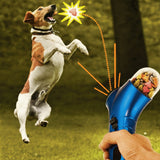 Interactive pet treat launcher gun for dogs and cats