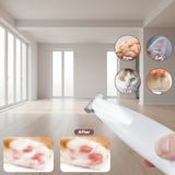 LED Dog Paw Trimmer in sleek white with stainless steel precision blade