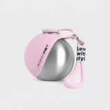 Portable stainless steel dog water bottle with built-in drinking bowl