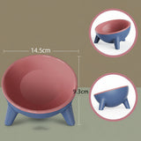 Non-toxic food grade PET elevated pet feeder bowl in stylish pastel color options.