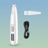 Waterproof cordless pet hair trimmer being rinsed clean under running water